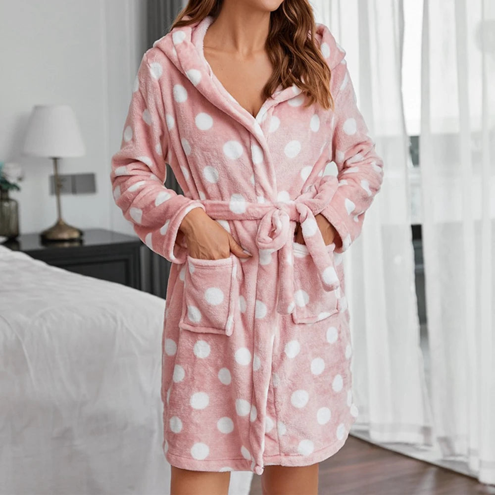 Plush Hooded Bathrobe