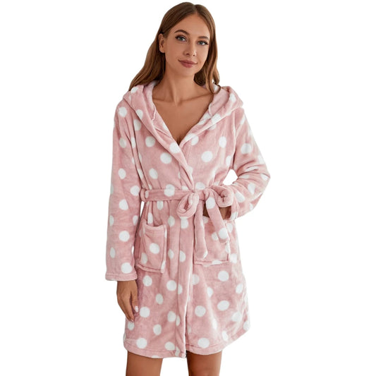 Plush Hooded Bathrobe