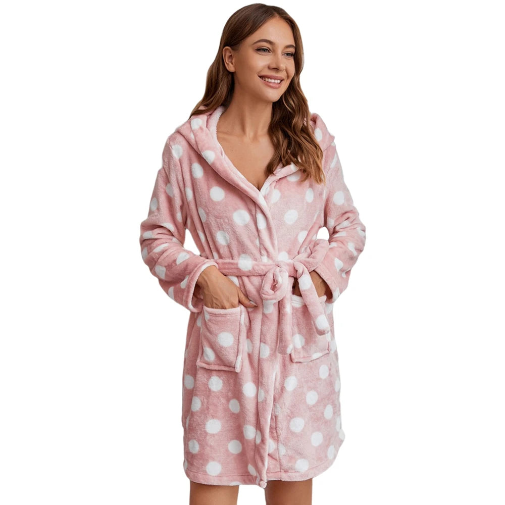 Plush Hooded Bathrobe