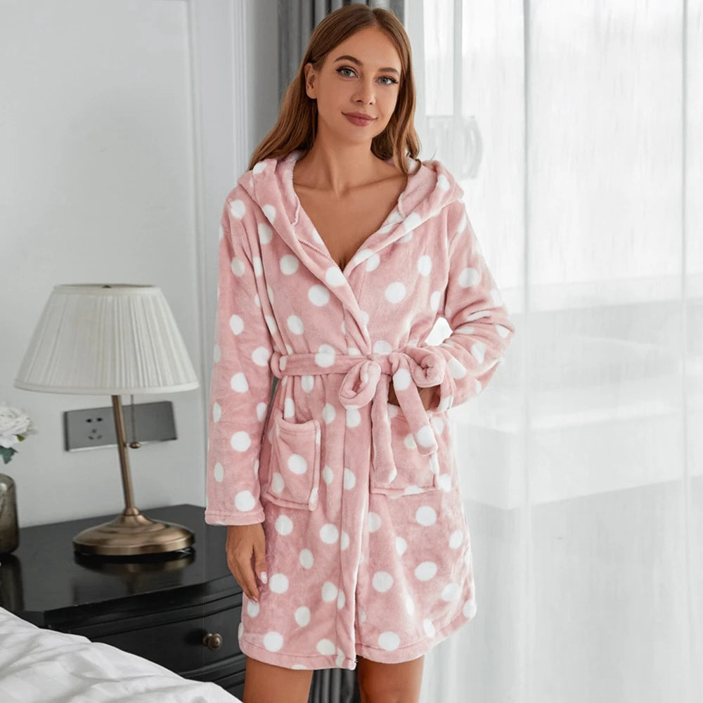 Plush Hooded Bathrobe